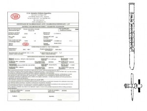 Buretas con llave recta con macho de PTFE con certificado individual