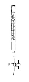 Buretas con llave recta con macho de PTFE línea Schellbach