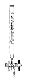 Bureta con llave 2 vías para llenado con macho de PTFE línea Schellbach